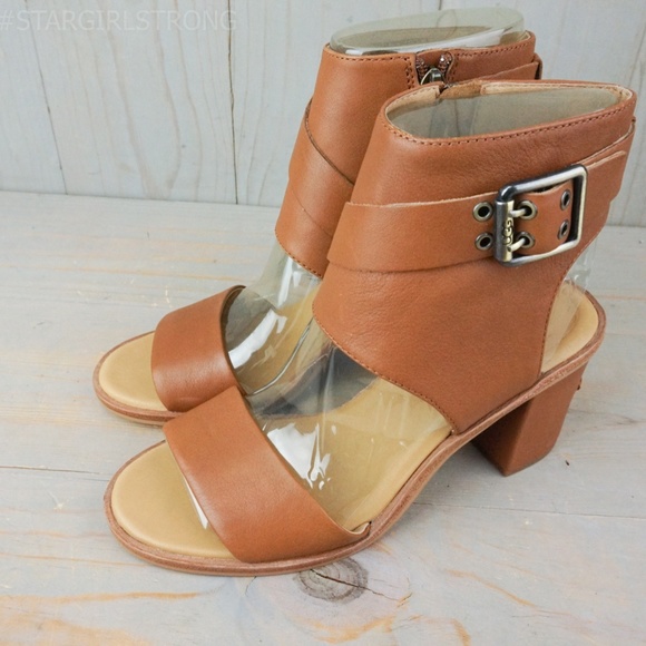ugg claudette peep toe leather block heel  sandals heels nib - Picture 3 of 8